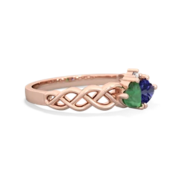 Emerald Heart To Heart Braid 14K Rose Gold ring R5870