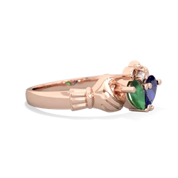 Emerald 'Our Heart' Claddagh 14K Rose Gold ring R2388