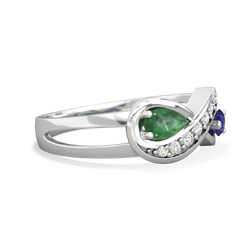 Emerald Diamond Infinity 14K White Gold ring R5390