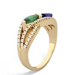 Emerald Diamond Rivers 14K Yellow Gold ring R3070