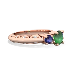 Emerald Art Deco Eternal Embrace Engagement 14K Rose Gold ring C2003