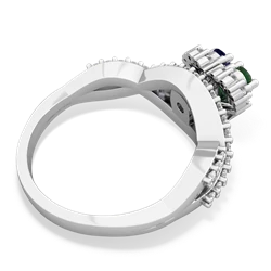 Emerald Diamond Twist 'One Heart' 14K White Gold ring R2640HRT