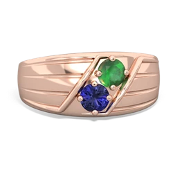 Emerald Men's Streamline 14K Rose Gold ring R0460