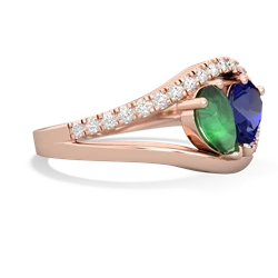 Emerald Nestled Heart Keepsake 14K Rose Gold ring R5650