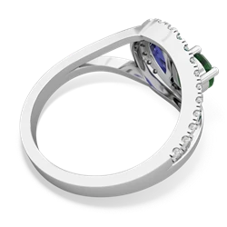 Emerald Nestled Heart Keepsake 14K White Gold ring R5650