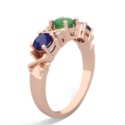 Emerald Hugs And Kisses 14K Rose Gold ring R5016