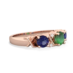 Emerald Hugs And Kisses 14K Rose Gold ring R5016