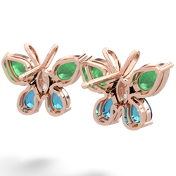 Emerald Butterfly 14K Rose Gold earrings E2215