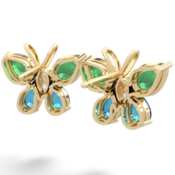 Emerald Butterfly 14K Yellow Gold earrings E2215