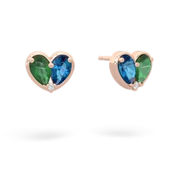 Emerald 'Our Heart' 14K Rose Gold earrings E5072