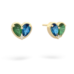 Emerald 'Our Heart' 14K Yellow Gold earrings E5072