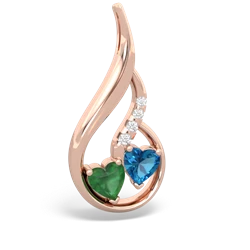 Emerald Keepsake Curves 14K Rose Gold pendant P5450