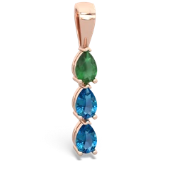 Emerald Dew Drops 14K Rose Gold pendant P2251