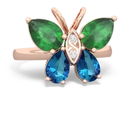 Emerald Butterfly 14K Rose Gold ring R2215