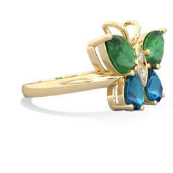 Emerald Butterfly 14K Yellow Gold ring R2215