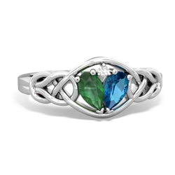 Emerald Celtic Love Knot 14K White Gold ring R5420