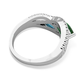 Emerald Diamond Rivers 14K White Gold ring R3070