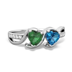 Emerald Side By Side 14K White Gold ring R3090