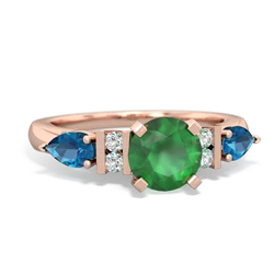 Emerald 6Mm Round Eternal Embrace Engagement 14K Rose Gold ring R2005