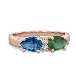 Emerald Pear Bowtie 14K Rose Gold ring R0865