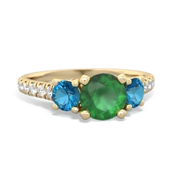 Emerald Pave Trellis 14K Yellow Gold ring R5500