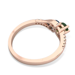 Emerald Infinity Pave Two Stone 14K Rose Gold ring R5285