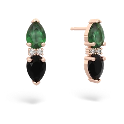 Emerald Bowtie Drop 14K Rose Gold earrings E0865