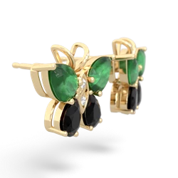 Emerald Butterfly 14K Yellow Gold earrings E2215