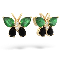 Emerald Butterfly 14K Yellow Gold earrings E2215