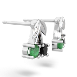 Emerald Sweet Cherries 14K White Gold earrings E7001