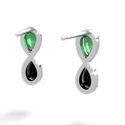 Emerald Infinity 14K White Gold earrings E5050