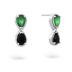 Emerald Infinity 14K White Gold earrings E5050