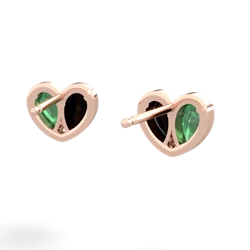 Emerald 'Our Heart' 14K Rose Gold earrings E5072