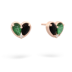 Emerald 'Our Heart' 14K Rose Gold earrings E5072