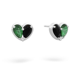 Emerald 'Our Heart' 14K White Gold earrings E5072