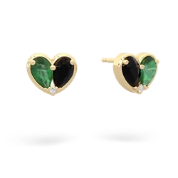 Emerald 'Our Heart' 14K Yellow Gold earrings E5072