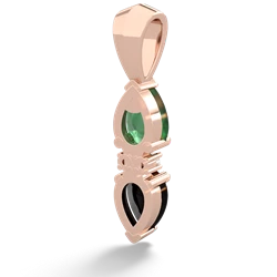 Emerald Bowtie Drop 14K Rose Gold pendant P0865