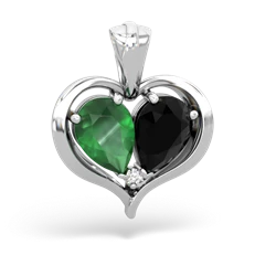 Emerald Two Become One 14K White Gold pendant P5330