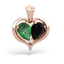 Emerald Two Become One 14K Rose Gold pendant P5330