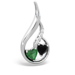 Emerald Keepsake Curves 14K White Gold pendant P5450