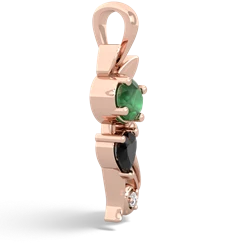 Emerald Kitten 14K Rose Gold pendant P5780