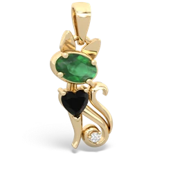 Emerald Kitten 14K Yellow Gold pendant P5780