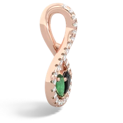 Emerald Pave Twist 'One Heart' 14K Rose Gold pendant P5360