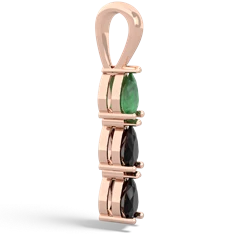 Emerald Dew Drops 14K Rose Gold pendant P2251