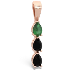 Emerald Dew Drops 14K Rose Gold pendant P2251