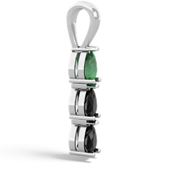 Emerald Dew Drops 14K White Gold pendant P2251