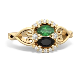 Emerald Love Nest 14K Yellow Gold ring R5860