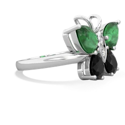 Emerald Butterfly 14K White Gold ring R2215