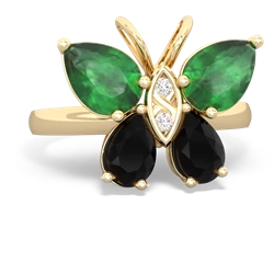 Emerald Butterfly 14K Yellow Gold ring R2215