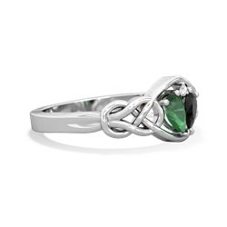 Emerald Celtic Love Knot 14K White Gold ring R5420